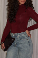 BASIC TURTLENECK BURGUNDY