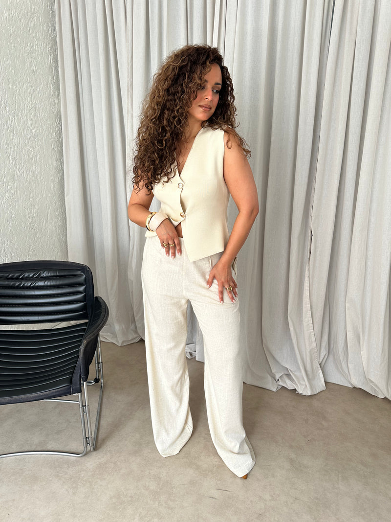 LINNEN PANTS BEIGE