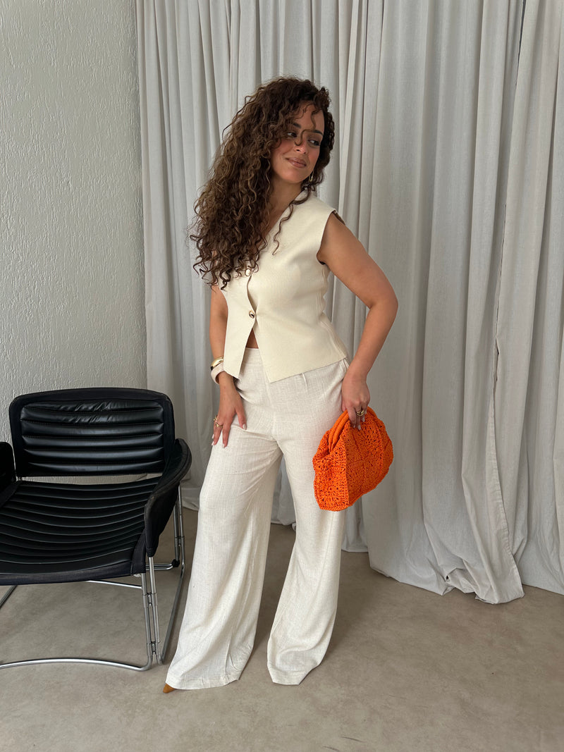 LINNEN PANTS BEIGE