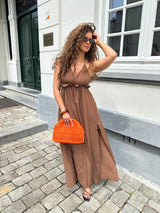 LONG SUMMER DRESS BROWN
