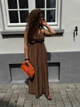 LONG SUMMER DRESS BROWN