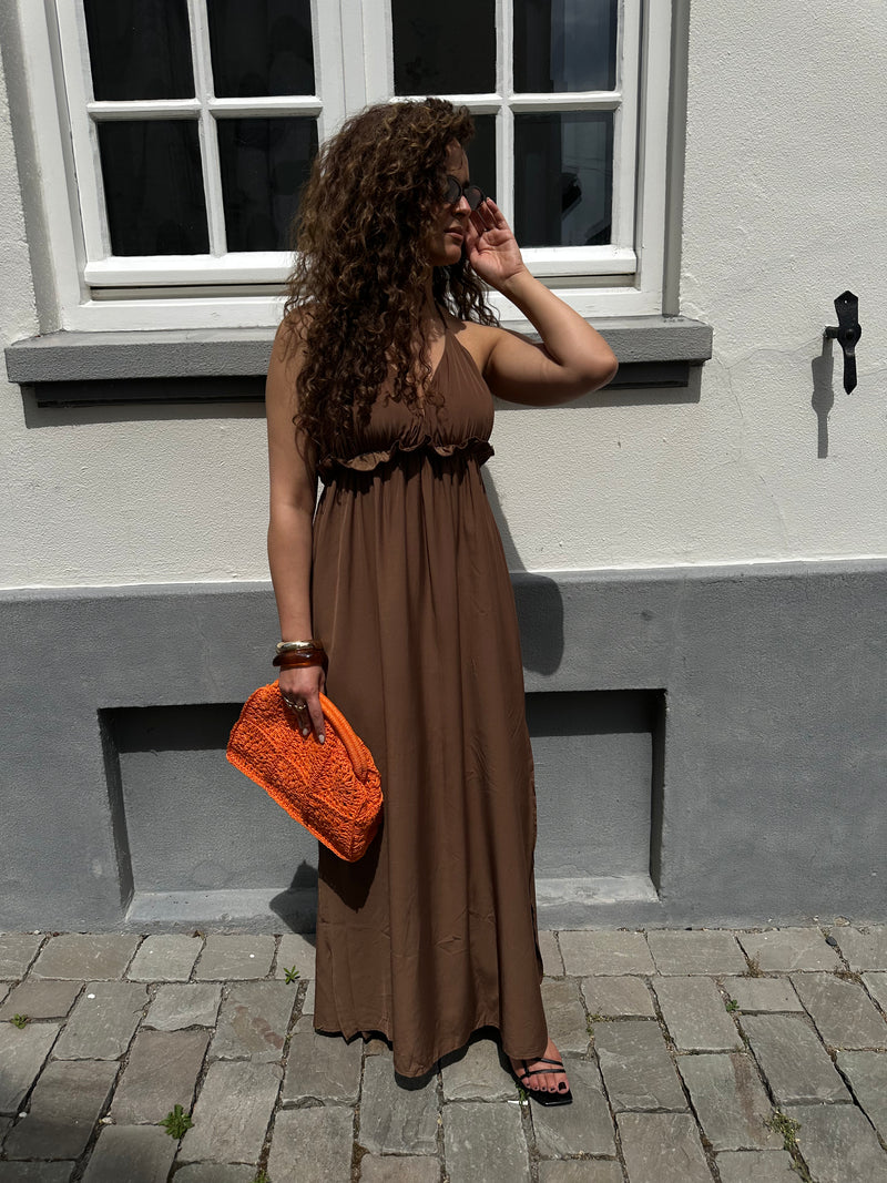 LONG SUMMER DRESS BROWN