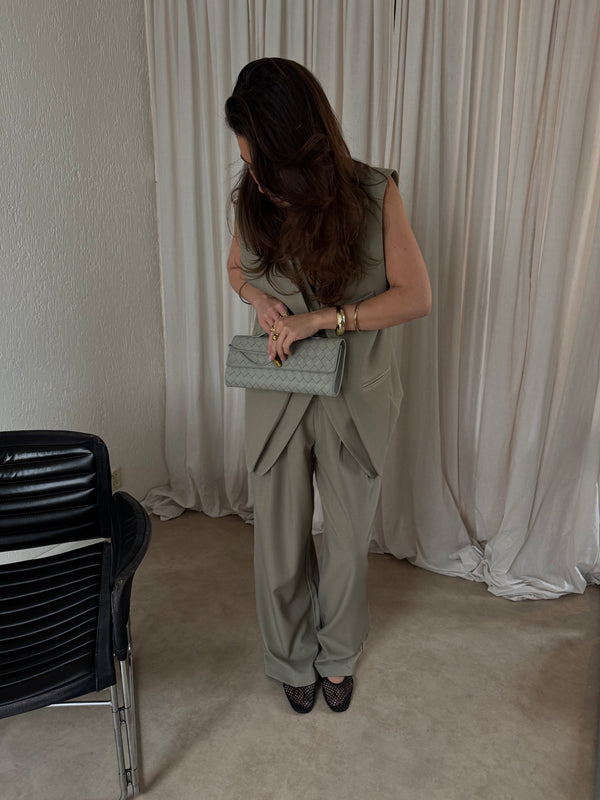 OVERSIZED GILET GREEN