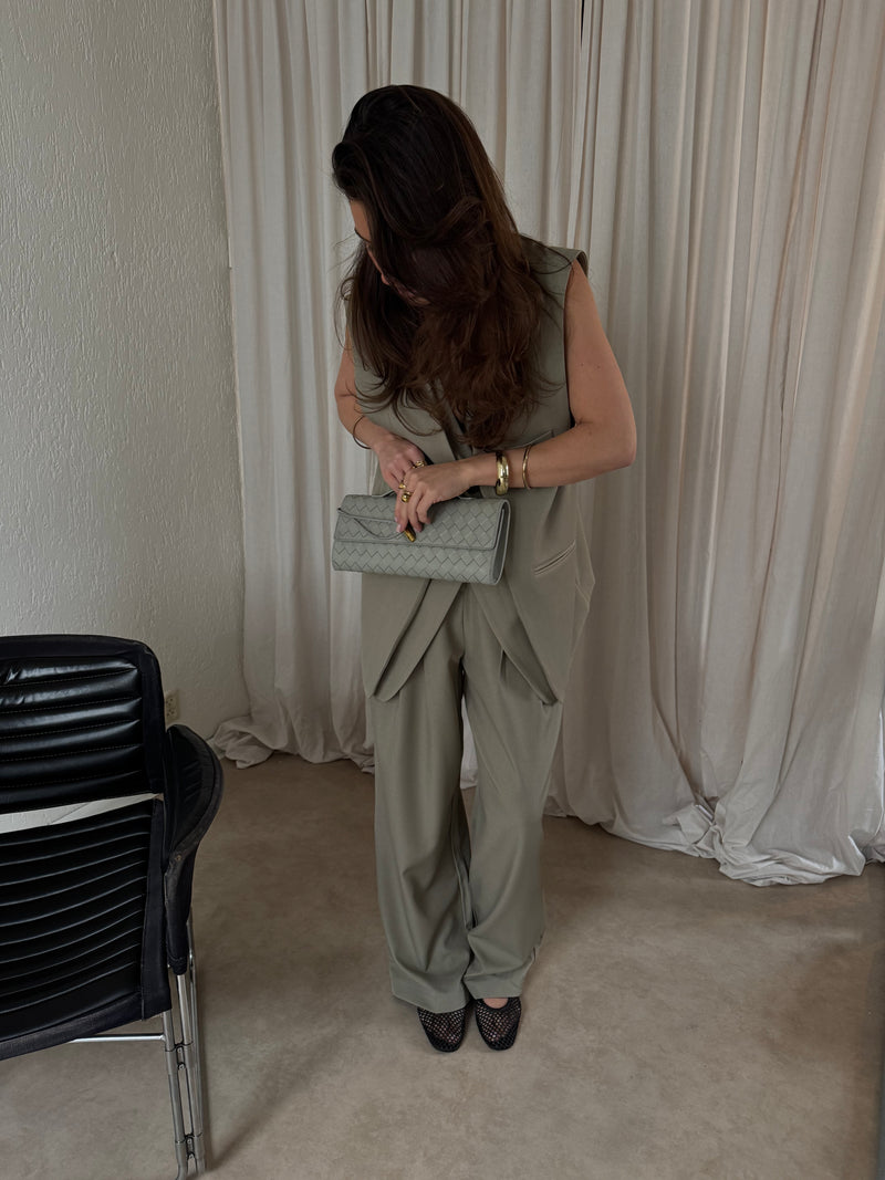 OVERSIZED GILET GREEN
