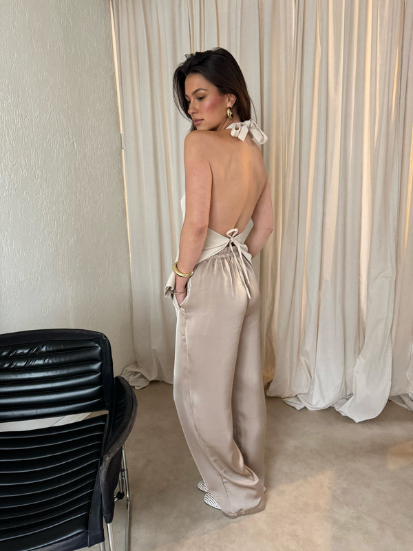 SATIN PANTS BEIGE