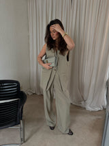 OVERSIZED GILET GREEN