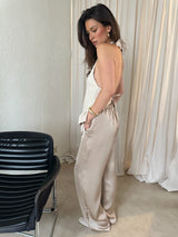 SATIN PANTS BEIGE