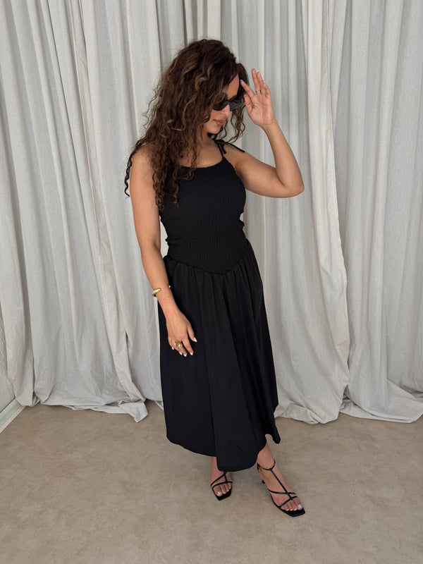 MAXI CORSET DRESS BLACK