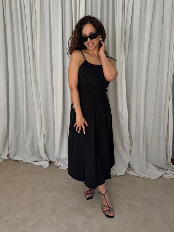 MAXI CORSET DRESS BLACK