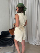 LINNEN SHORT BUTTERYELLOW
