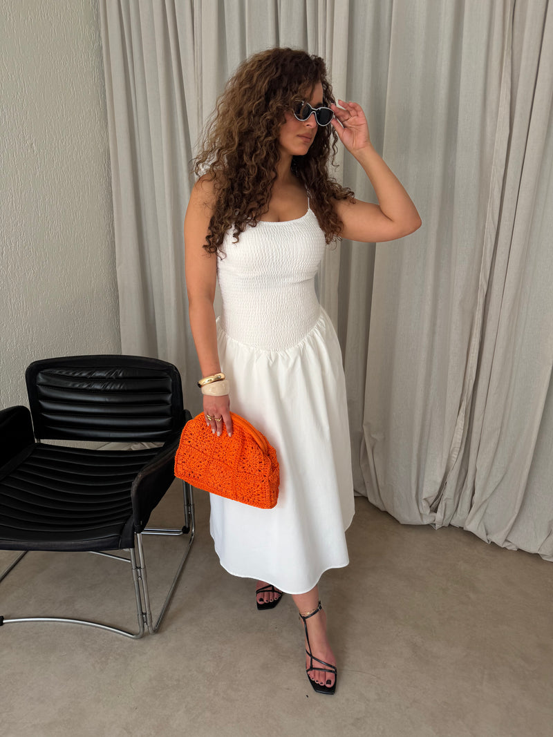 MAXI CORSET DRESS WHITE