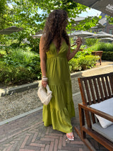 FLOWY MAXI DRESS PISTACHIO
