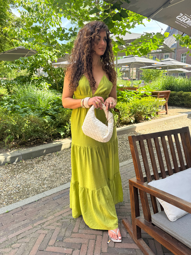 FLOWY MAXI DRESS PISTACHIO