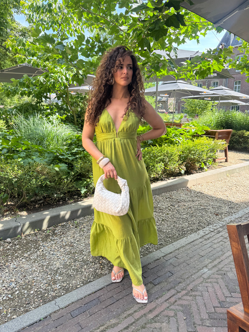 FLOWY MAXI DRESS PISTACHIO