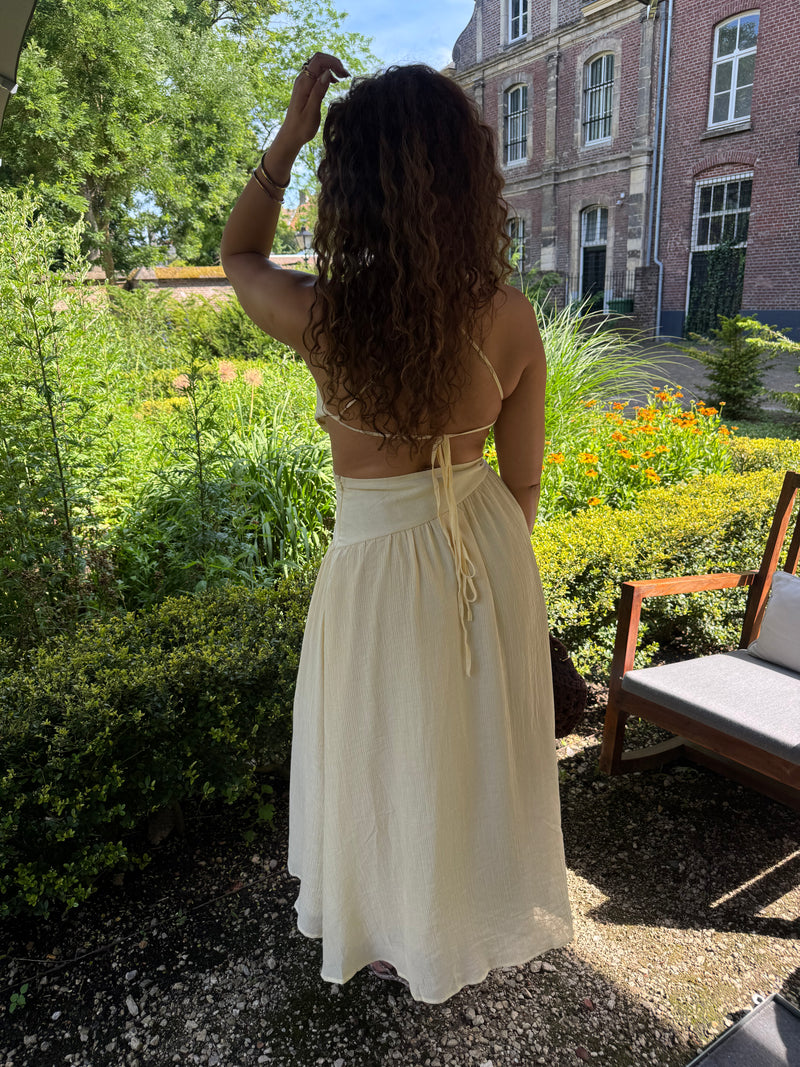 MAXI CUT OUT DRESS BUTTERYELLOW