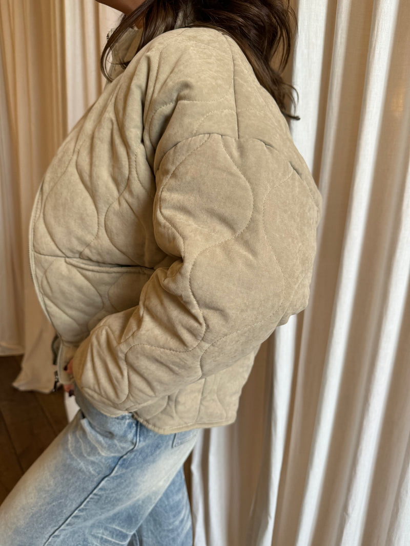 LIZZY BOMBER JACKET OLIVE GREEN