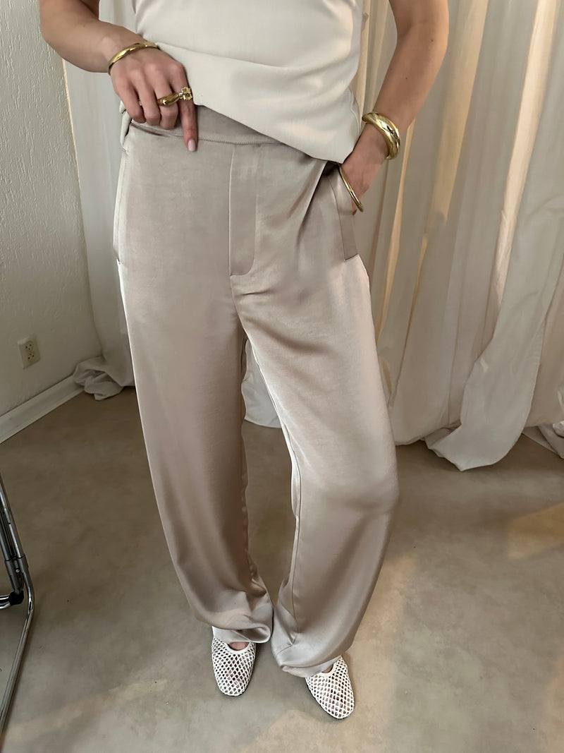 SATIN PANTS BEIGE